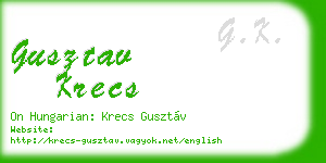 gusztav krecs business card