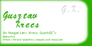 gusztav krecs business card